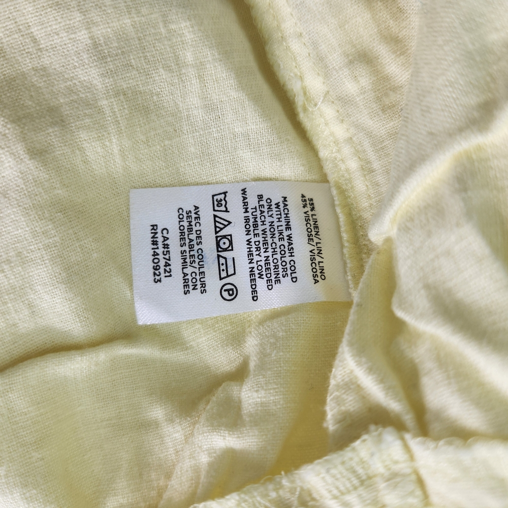 Loft Outlet Women's Top Blouse Size LP Petite yellow Sleeveless linen blend 01 - Picture 3 of 6